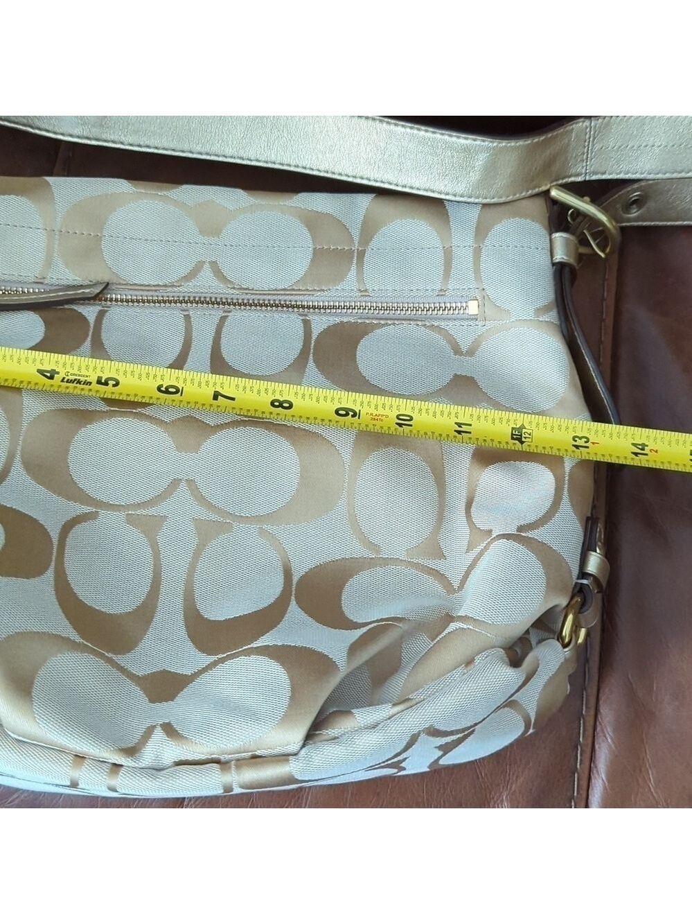 Coach F15067 Soho Signature Crossbody Shoulder Bag Khaki Gold - Picture 15 of 16